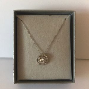 Zales sterling silver white sapphire necklace